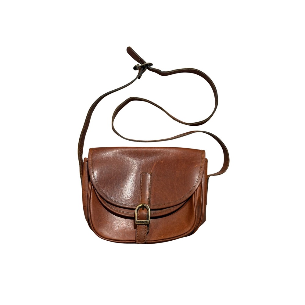 Tano Saddle Bag Women OS Cognac Brown Vintage Leather Buckle Crossbody
